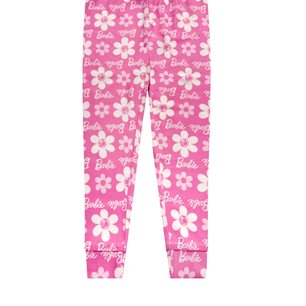 Set Pijama 3 Piezas Barbie Oficial Floral | Camiseta + Short + Pantalón + Elastano | Niña Toddler (12M-5T)