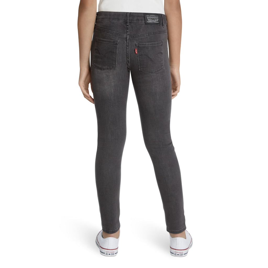 Jean 710 Super Skinny Levi's | Gris Carbón + Denim Sostenible Repreve Reciclado + Cintura Ajustable | Niña (2T - 16T)