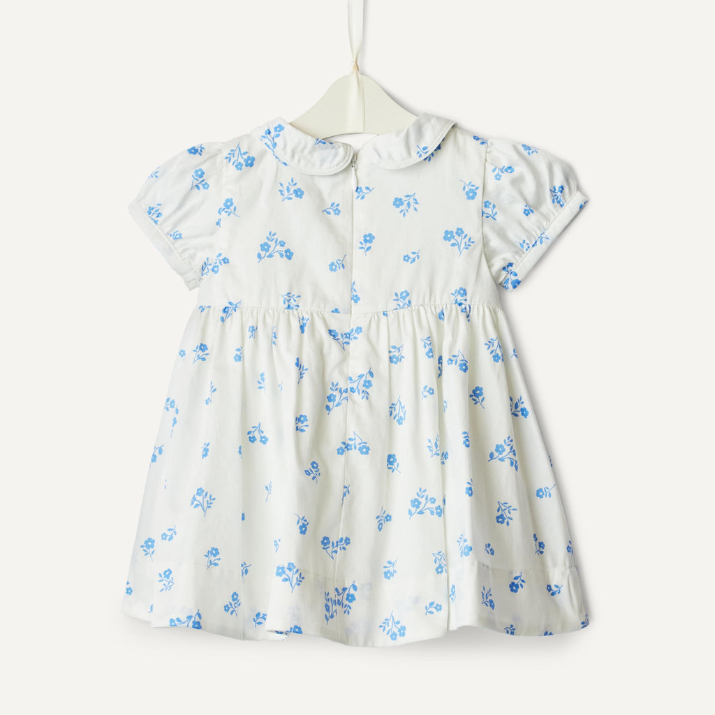 Amazon Essentials x Sofia Grainge | Vestido Satén Algodón Niña - Floral Azul