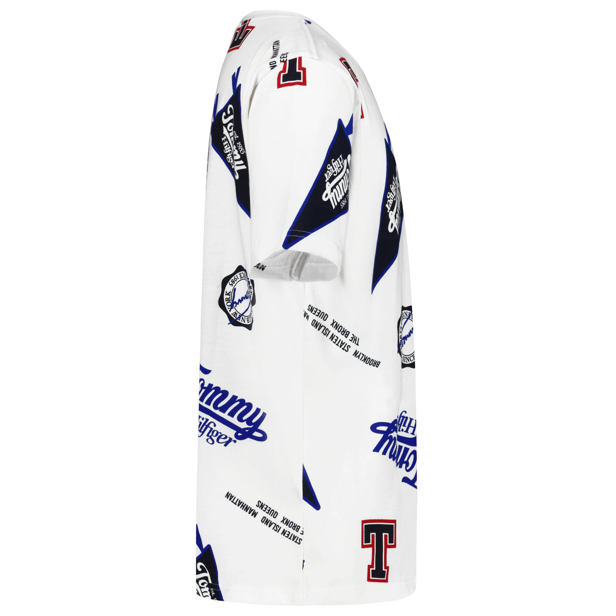 Tommy Hilfiger | Camiseta Niño Manga Corta Estampado Collage NYC Pennant All-Over Vintage 100% Algodón Blanco (8-16T)