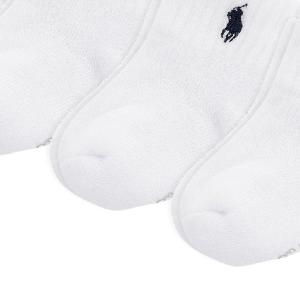 Polo Ralph Lauren | Calcetines Bebé Pack 6 Algodón Pony Bordado Marino Stay-Up Tobillero Blanco Puro 0-24 Meses