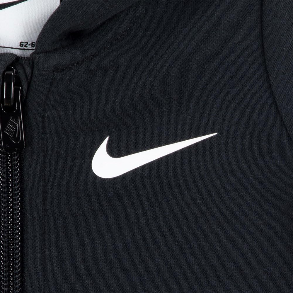 Mono con Capucha y Cremallera Nike Essentials | Rizo Francés | Negro | Bebé/Niño (0M - 24M)
