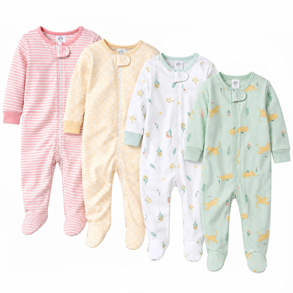 Gerber | Paquete 4 Mamelucos Sleep N' Play para Bebé Niña