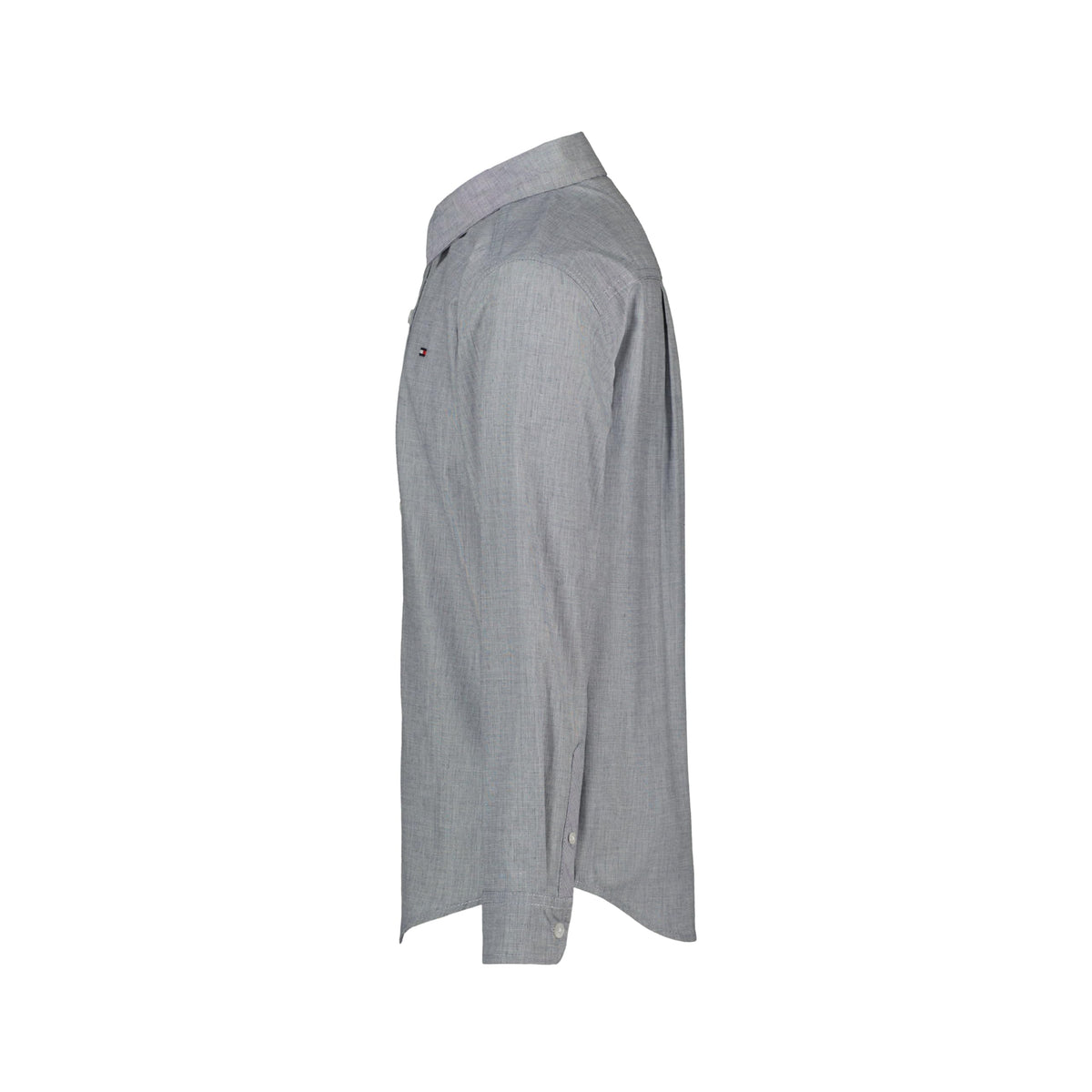 Tommy Hilfiger | Camisa Casual Manga Larga Sólida Gris Niño  (8T - 16T)