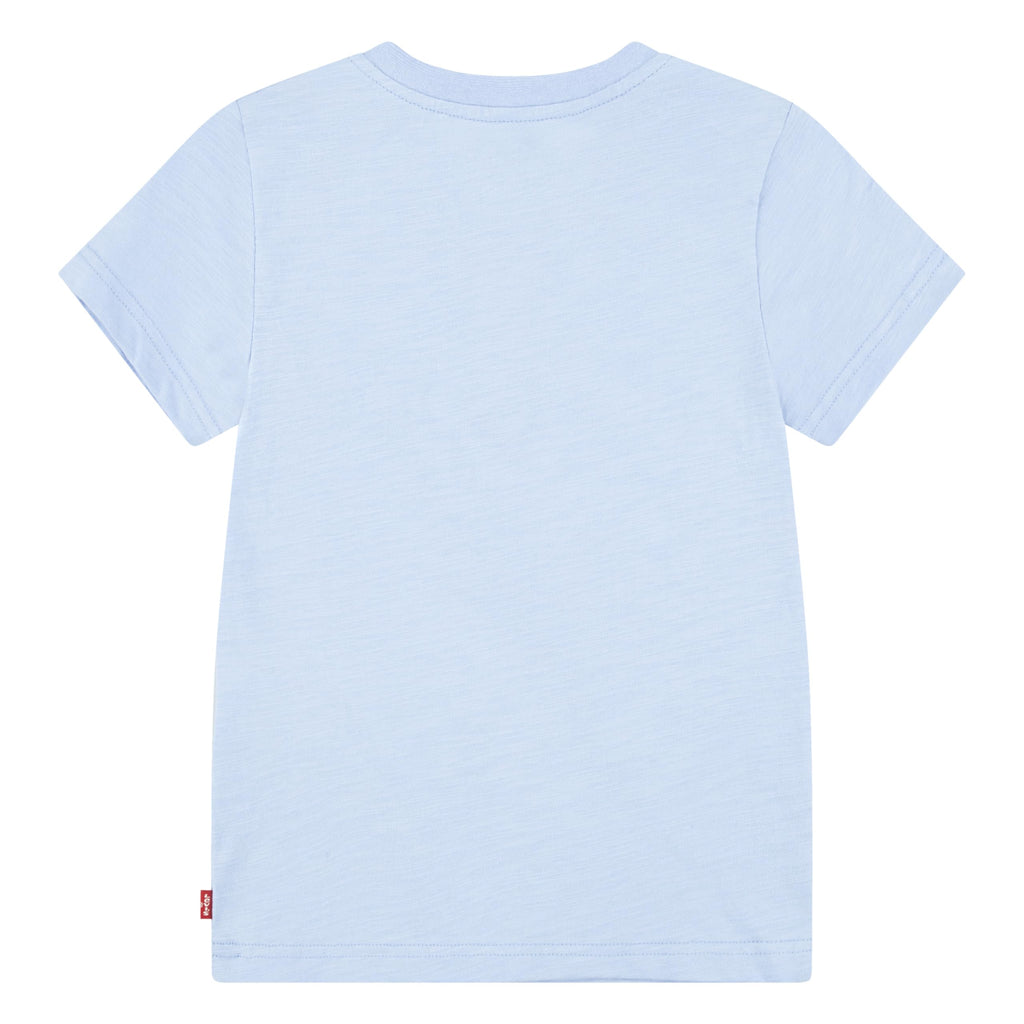 Levi's | Camiseta Henley Manga Corta Sólido Azul Serenidad Niño (4T, 5T, y 8-10T)