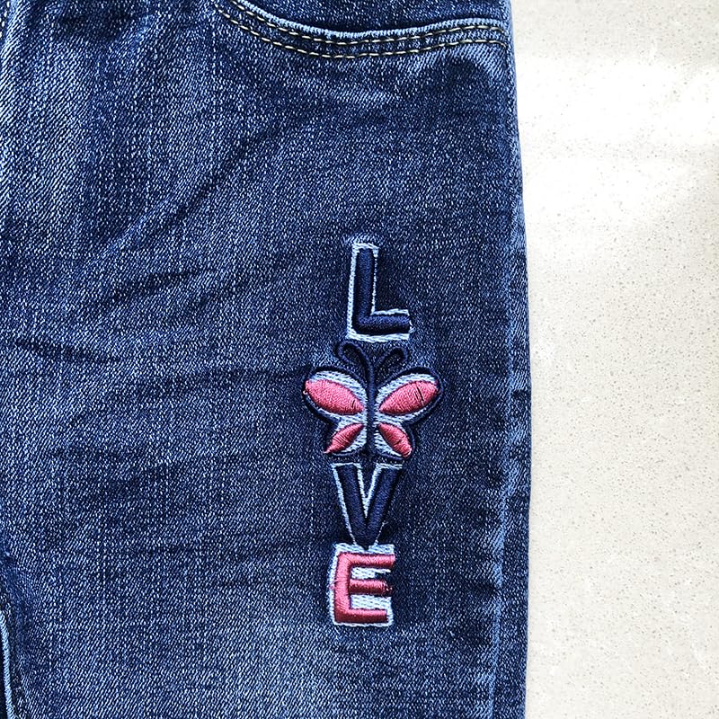 Jean para Niña Bordado LOVE con Mariposas