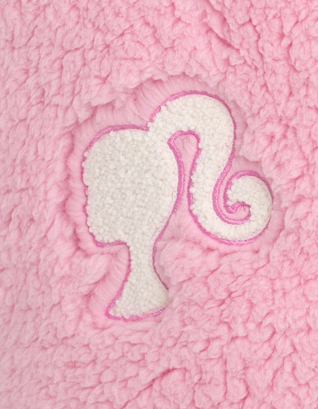 Chaleco Sherpa Barbie Oficial | Piel Oveja Sintética + Parches Felpilla “B” + Cuello Alto | Niña Rosa (5-16 Años)