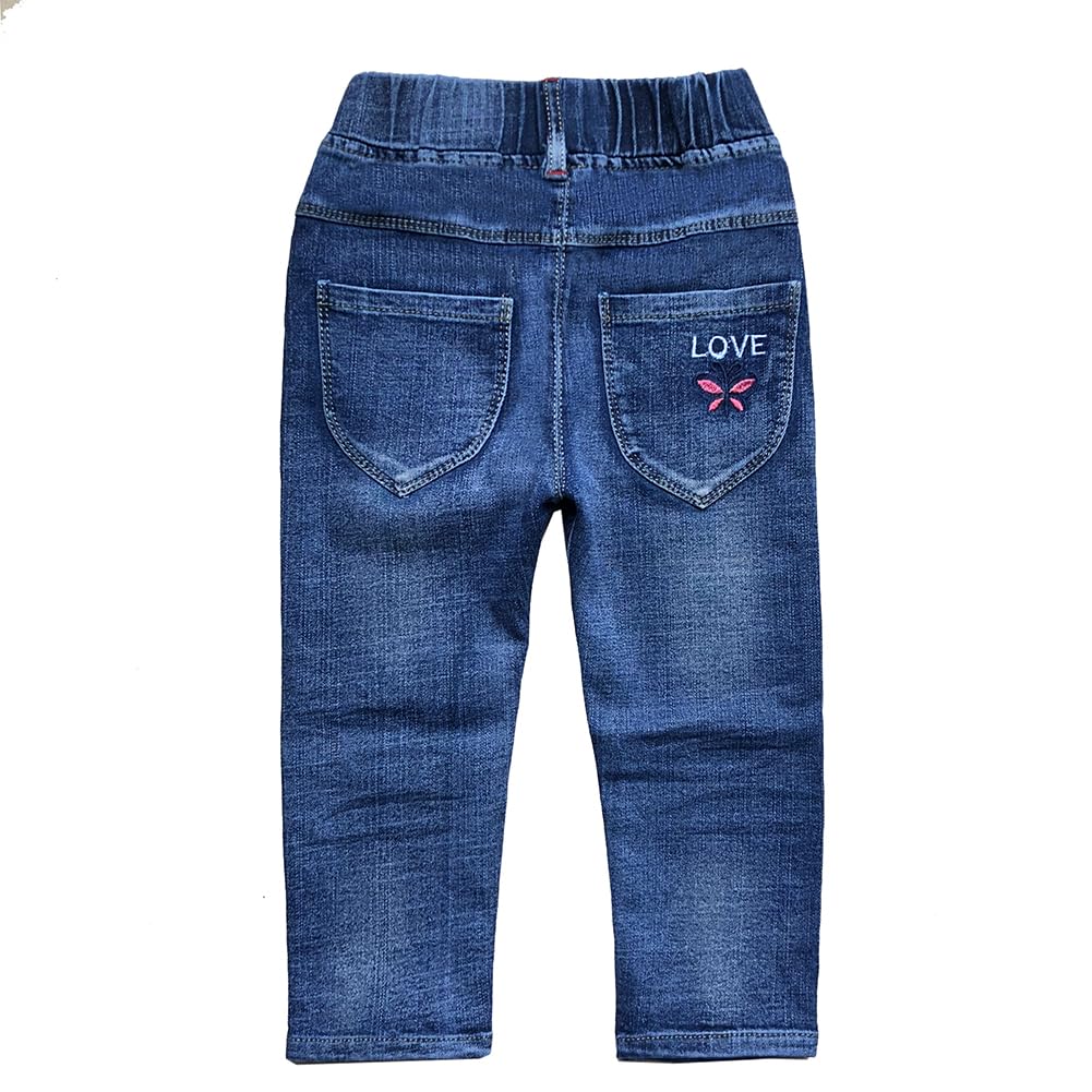 Jean para Niña Bordado LOVE con Mariposas