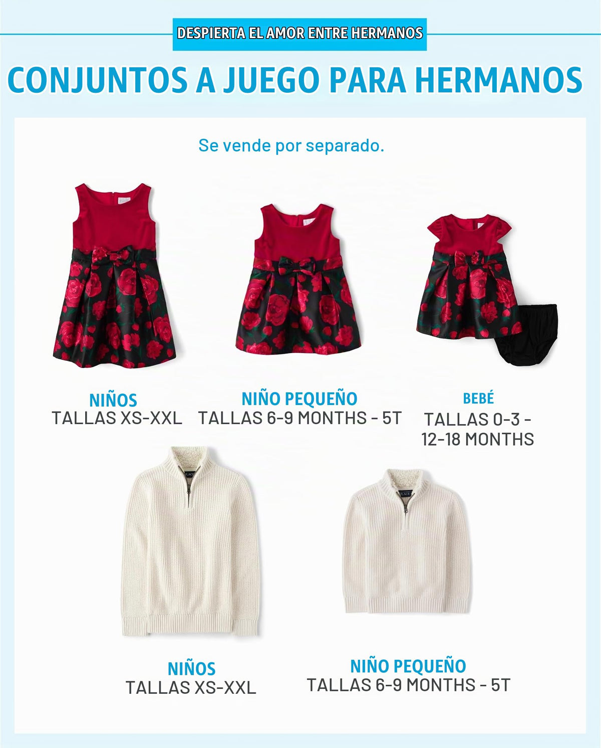 The Children's Place | Vestido Elegante Rosas Rojo y Negro Niña Pequeña