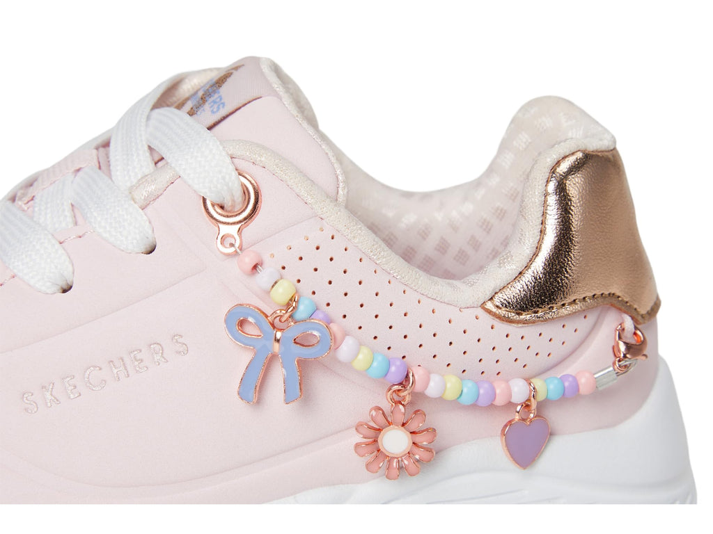 Skechers - Tenis Deportivos Uno Lite - Charming Lite con Detalle de Pulsera de Dijes para Niña (Rosa Claro/Multicolor) (Talla 27 - 40)