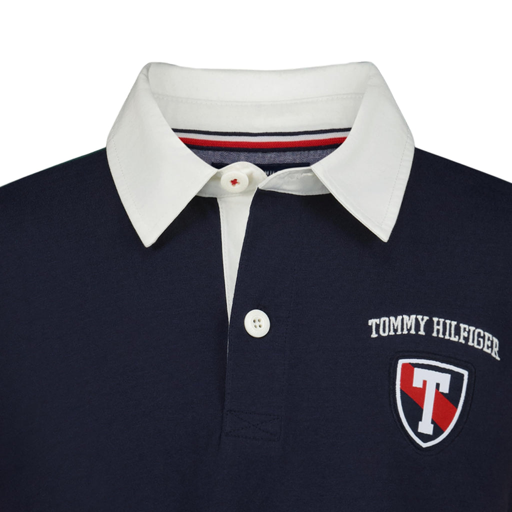 Tommy Hilfiger | Rugby Manga Larga Color Block Azul Marino Niño  (8T - 16T)