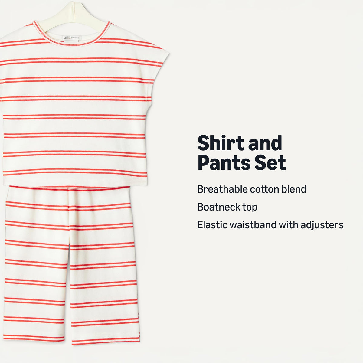 Conjunto Camiseta + Pantalón Piqué | Amazon Essentials x Sofia Grainge | Rayas Rojo/Blanco | Niña/Bebé (0M - 24M)
