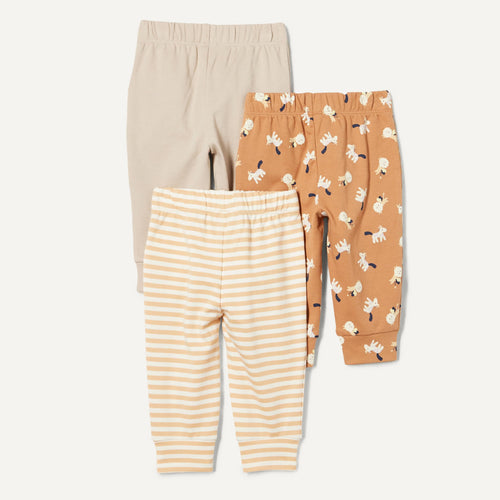 Amazon Essentials - Pack 3 Pantalones Jogger de Algodón para Bebé