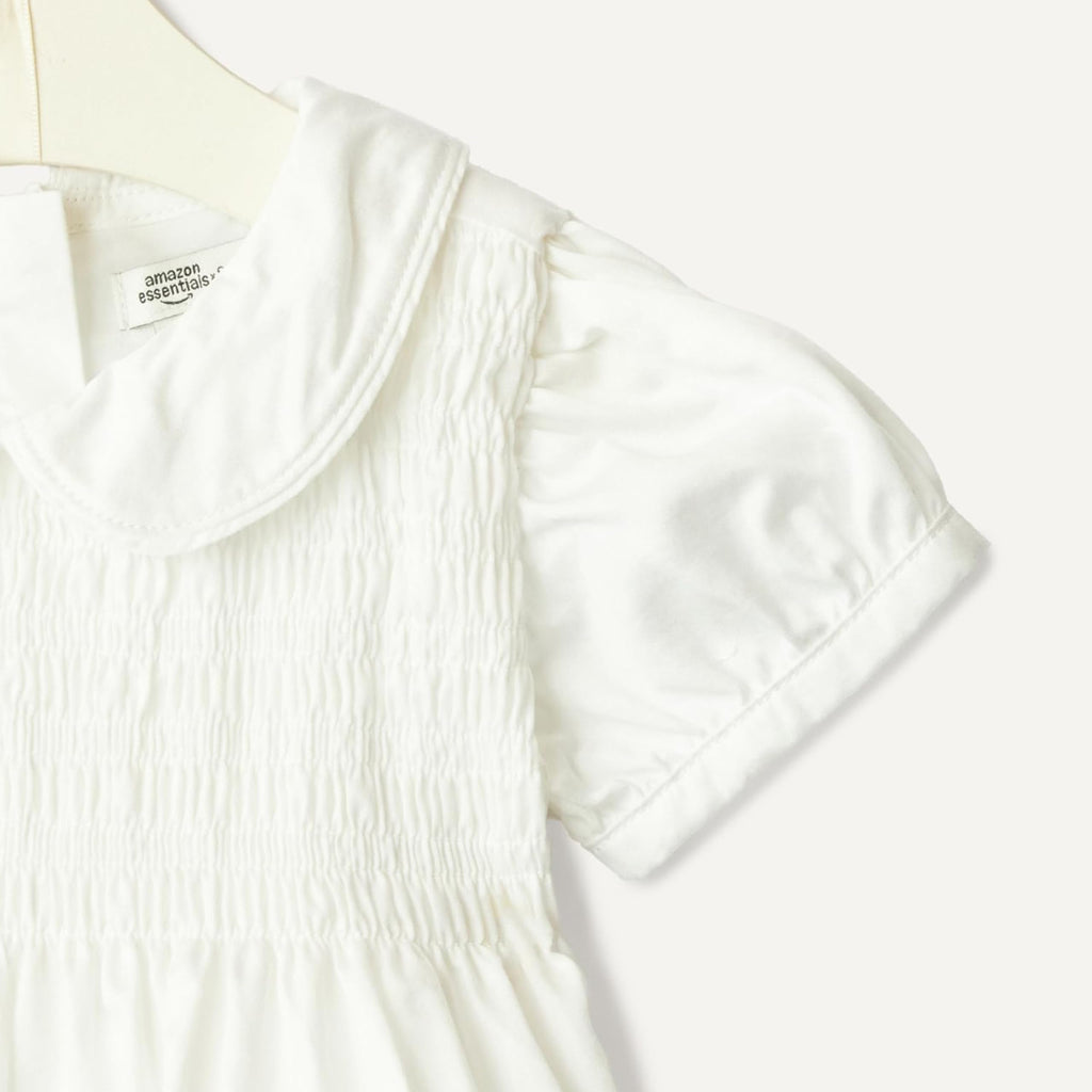Amazon Essentials x Sofia Grainge | Vestido Satén Algodón Niña - Blanco Marfil
