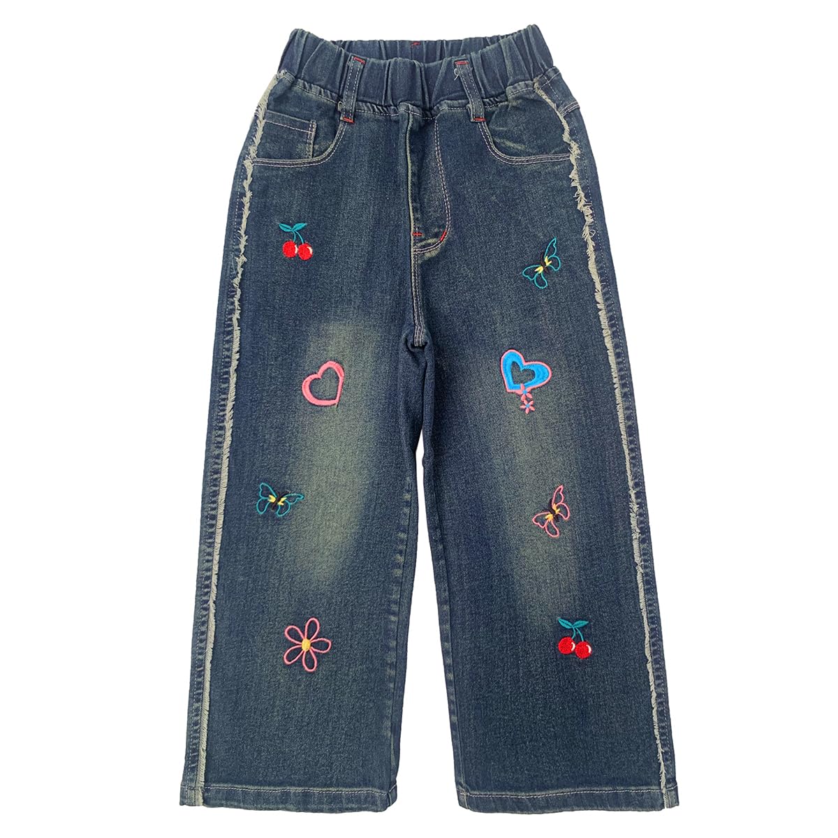 Conjunto 2 Piezas para Niña: Suéter con Osito Corona 3D y Jeans Wide-Leg Bordados  (Solo 5-6T)