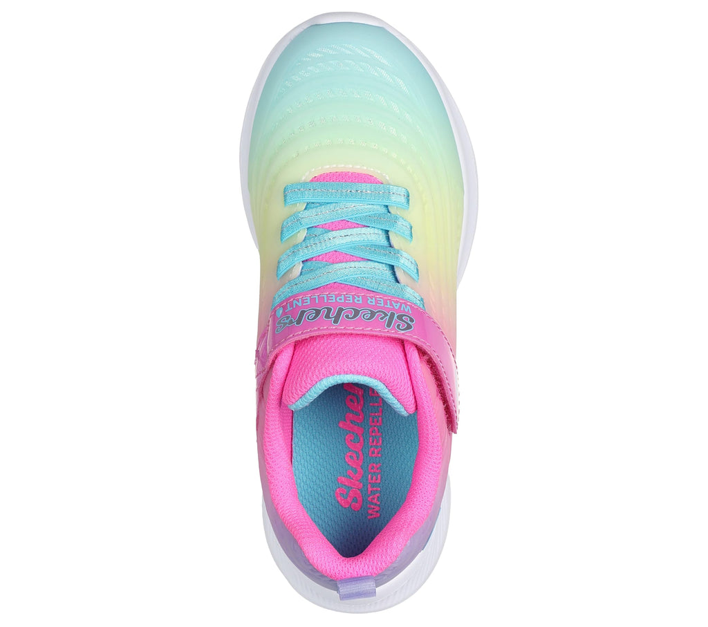 Skechers - Tenis Deportivos Repelentes al Agua  Girls' Microspec Advance con Cierre Adaptable para Niña (Degradado Pastel/Rosa) (Talla 27 - 36)