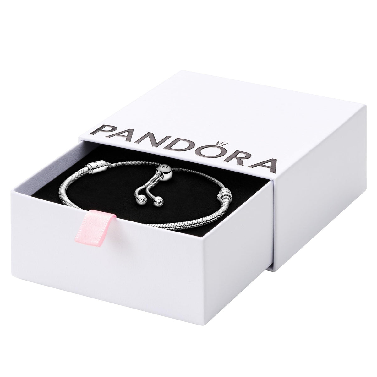 Pulsera Pandora Moments Cadena Serpiente Deslizante  Plata de ley