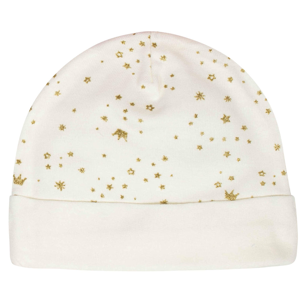 Set 8 Piezas Gorros y Manoplas para Bebé Niña – Rosa Princesa y Estrellas Doradas, 100% Algodón, Recién Nacido a 3 Meses
