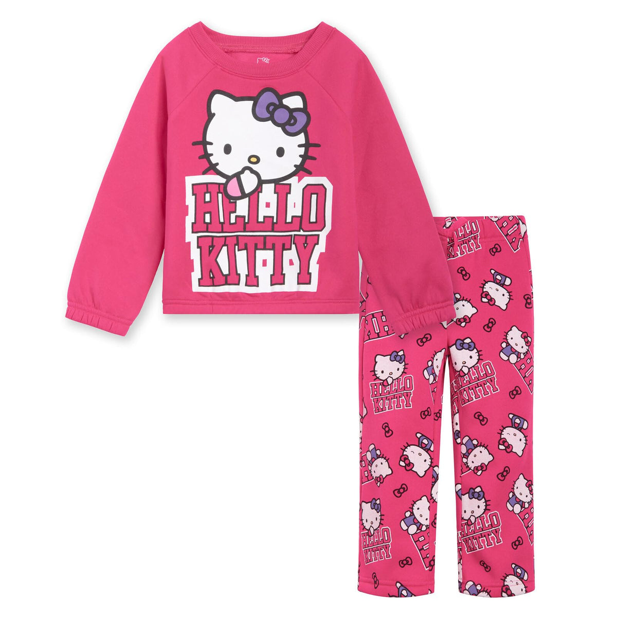 Conjunto Hello Kitty para Niña – Sudadera con Capucha y Pantalón Acampanado