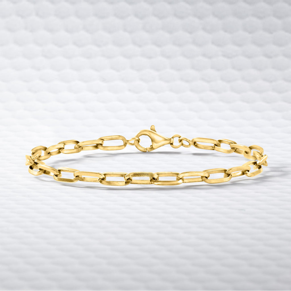 Pulsera de Eslabones Paper Clip en Oro 18K sobre Plata Esterlina — Ross-Simons