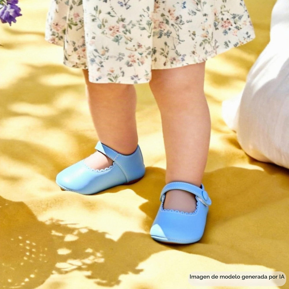 Zapatos de Vestir Antideslizantes de Suela Suave con Velcro para Bebé (Azul Claro) – Félix & Flora