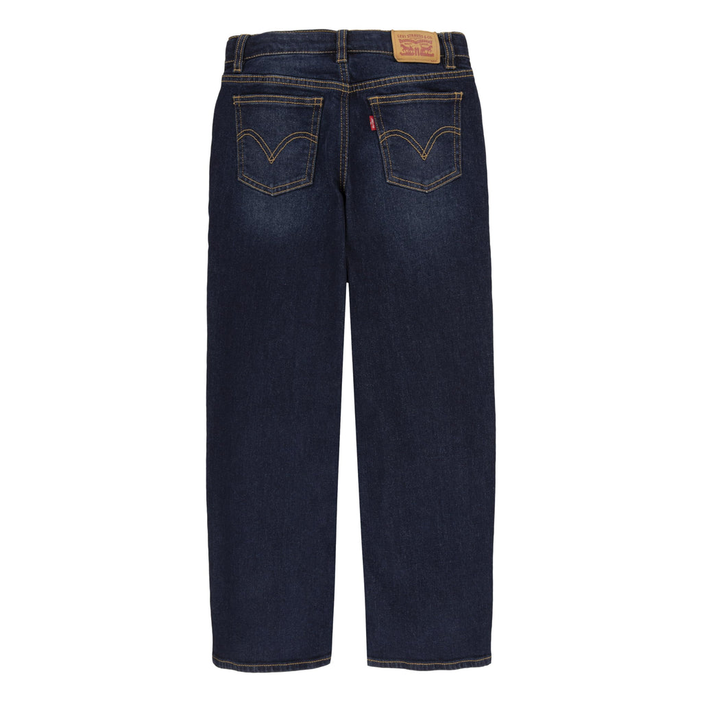 Jean Straight Cropped Levi's | Índigo Oscuro Dark Wash + Costuras Doradas Gruesas + Arcuata | Niña (4T - 16T)