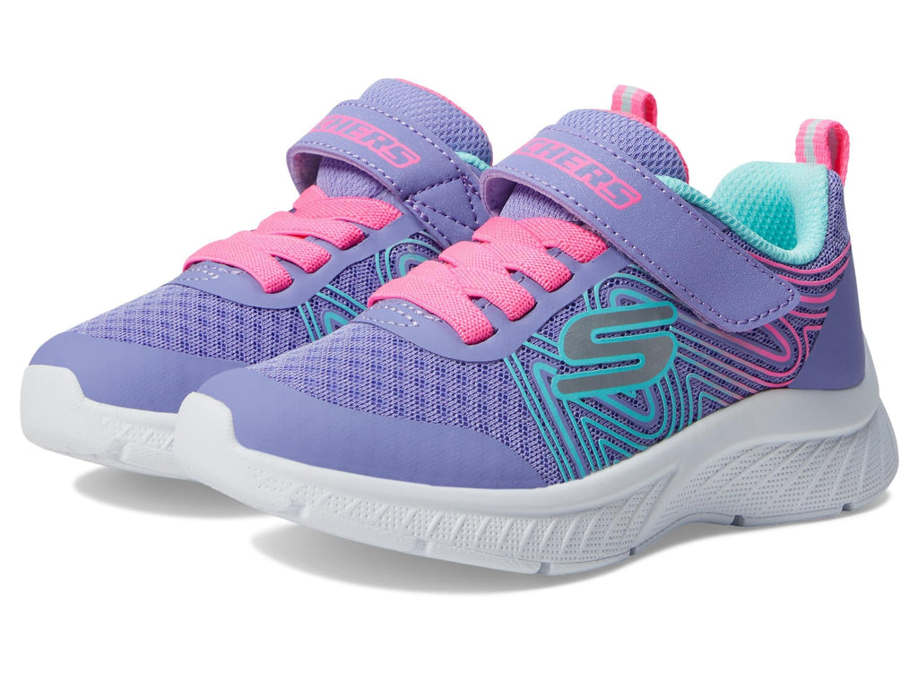 Skechers - Tenis Deportivos Skechers Girls' Microspec Advance con Cierre Adaptable y Lavables para Niña (Morado/Rosa) (Talla 21 - 36)