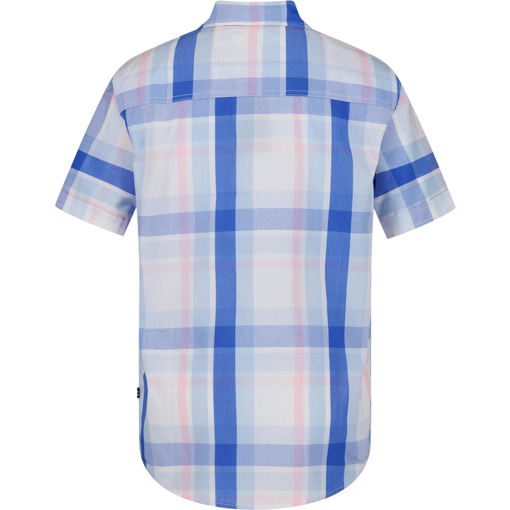 Nautica | Camisa Manga Corta Cuadros Azul Hielo Rosa Niño (Solo 8T)