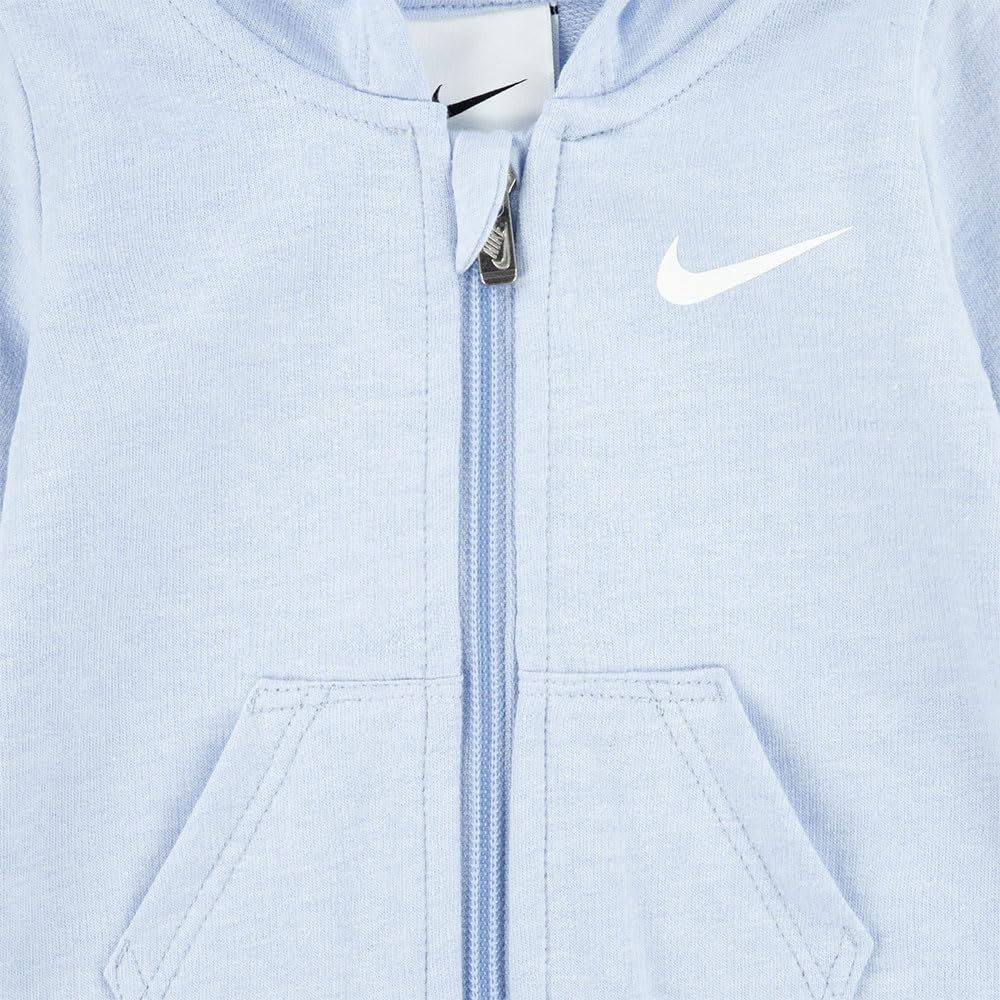 Mono con Capucha y Cremallera Nike Essentials | Rizo Francés | Azul Cielo | Bebé/Niño (0M - 24M)