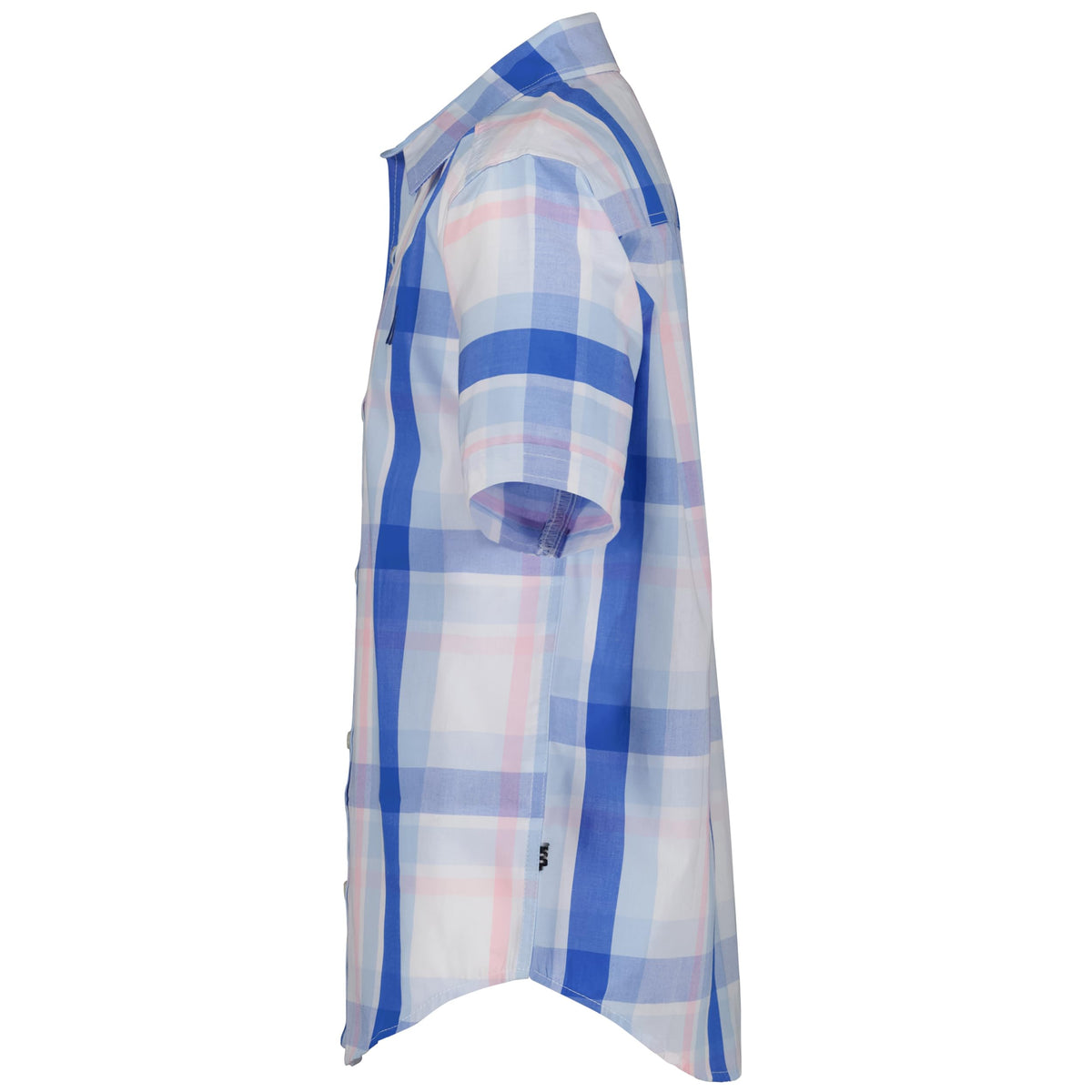 Nautica | Camisa Manga Corta Cuadros Azul Hielo Rosa Niño (Solo 8T)