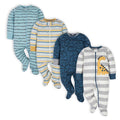 Gerber | Paquete 4 Pijamas Sleep N' Play con Pies Bebé Niño