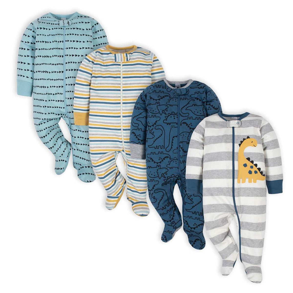 Gerber | Paquete 4 Pijamas Sleep N' Play con Pies Bebé Niño
