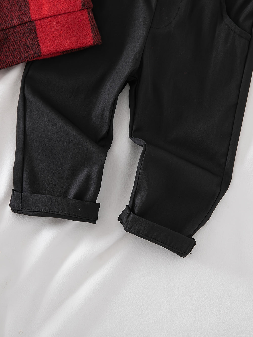 Conjunto de 2 Piezas "Red Lumberjack" para Niño – Chaqueta de Cuadros Rojos y Negros con Pantalón Casual (Primavera/Otoño (3M - 3Y)
