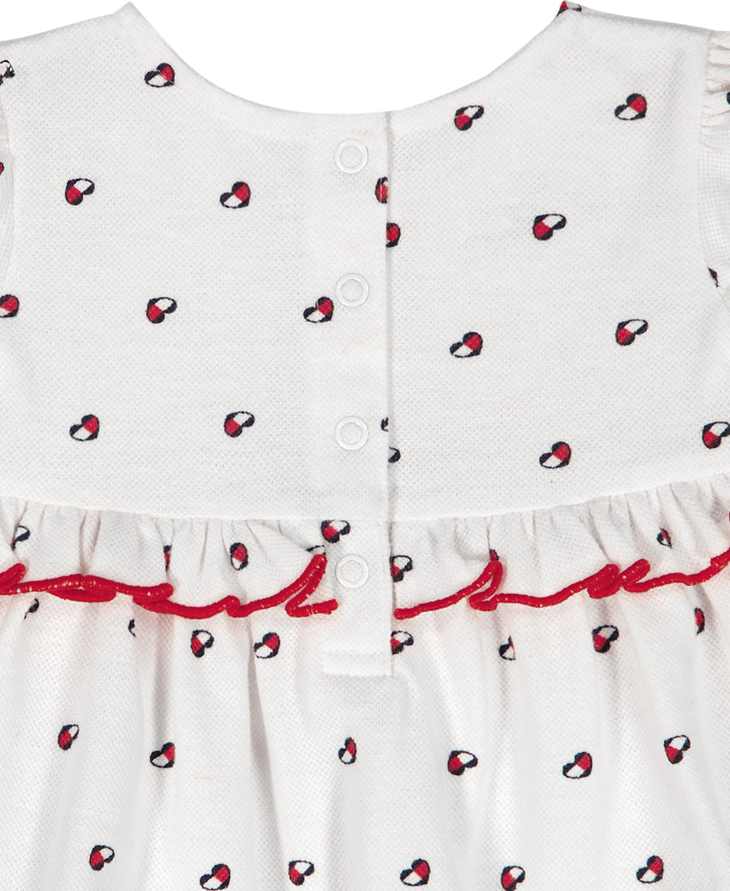Conjunto 2 Piezas Tommy Hilfiger | Top Peplum Mangas Puff + Bloomer con Volante | Logos Rosa | Niña/Bebé (2M - 24M) (Copia)