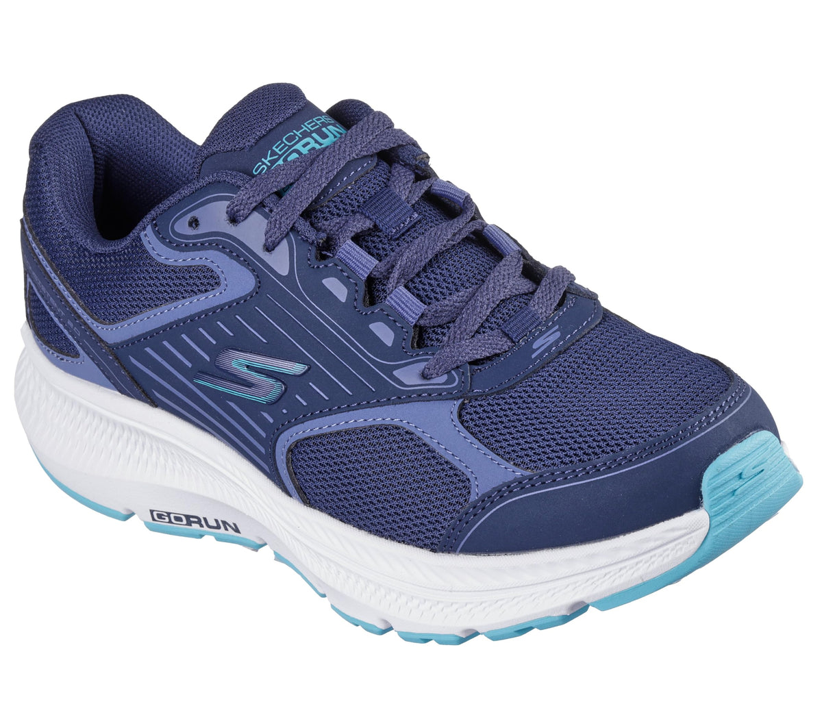 Skechers -Tenis Deportivos para Correr Skechers Go Run Consistent 2.0 con Amortiguación Ultraligera para Mujer (Azul Marino/Turquesa) (Talla Adulta 35 - 41)