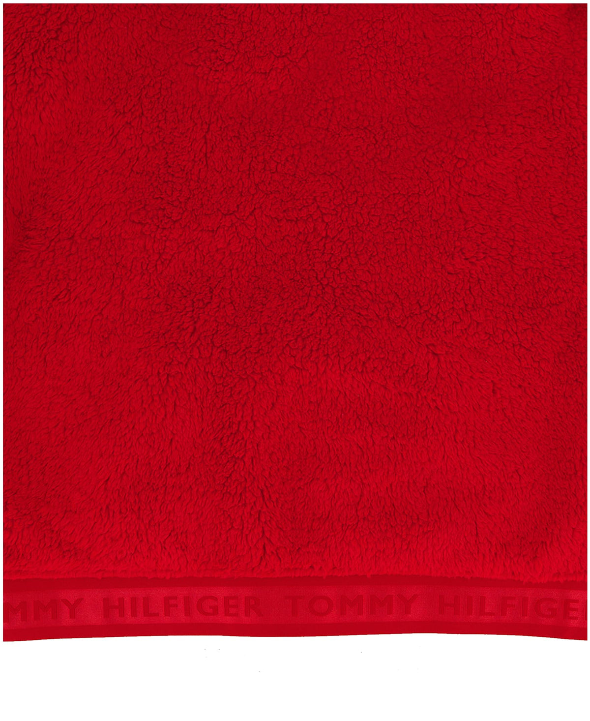 Chaqueta Sherpa Teddy Full-Zip Tommy Hilfiger | Pelo Rizado Bouclé Rojo + Logo Corazón TH | Niña Pequeña (7T - 16T)