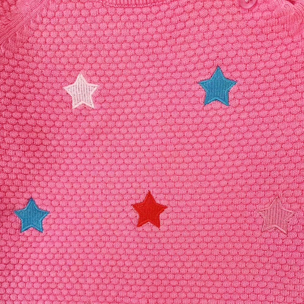 Conjunto 2 Piezas para Niña: Suéter Rosa con Estrellas Bordadas y Jeans Jogger con Estrellas