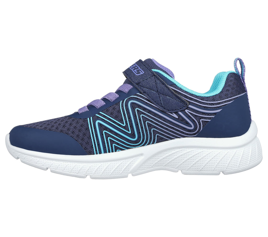 Skechers - Tenis Deportivos Girls' Microspec Advance con Cierre Adaptable y Lavables para Niña (Azul/Turquesa) (Talla 27 - 36)