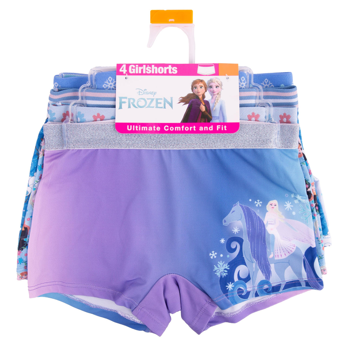 Disney Frozen | Boxer Brief Nina Pack 4 | Sin Etiqueta | Cintura Elastica | Estampados Elsa Anna Olaf Nokk | Licencia Oficial Disney (2 - 10T)