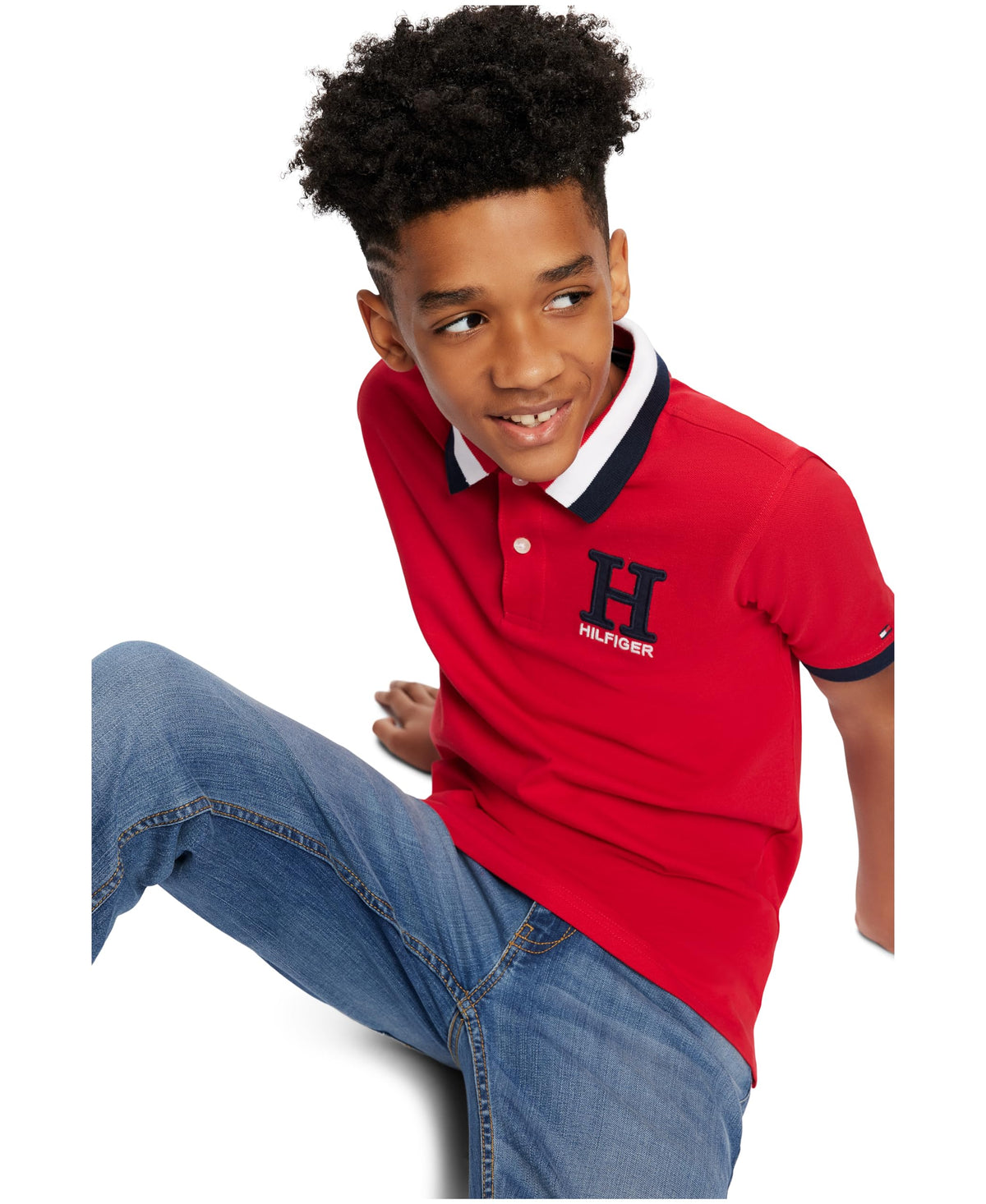 Tommy Hilfiger | Polo Piqué Matt Premium Manga Corta Rojo Niño (2T - 7T)