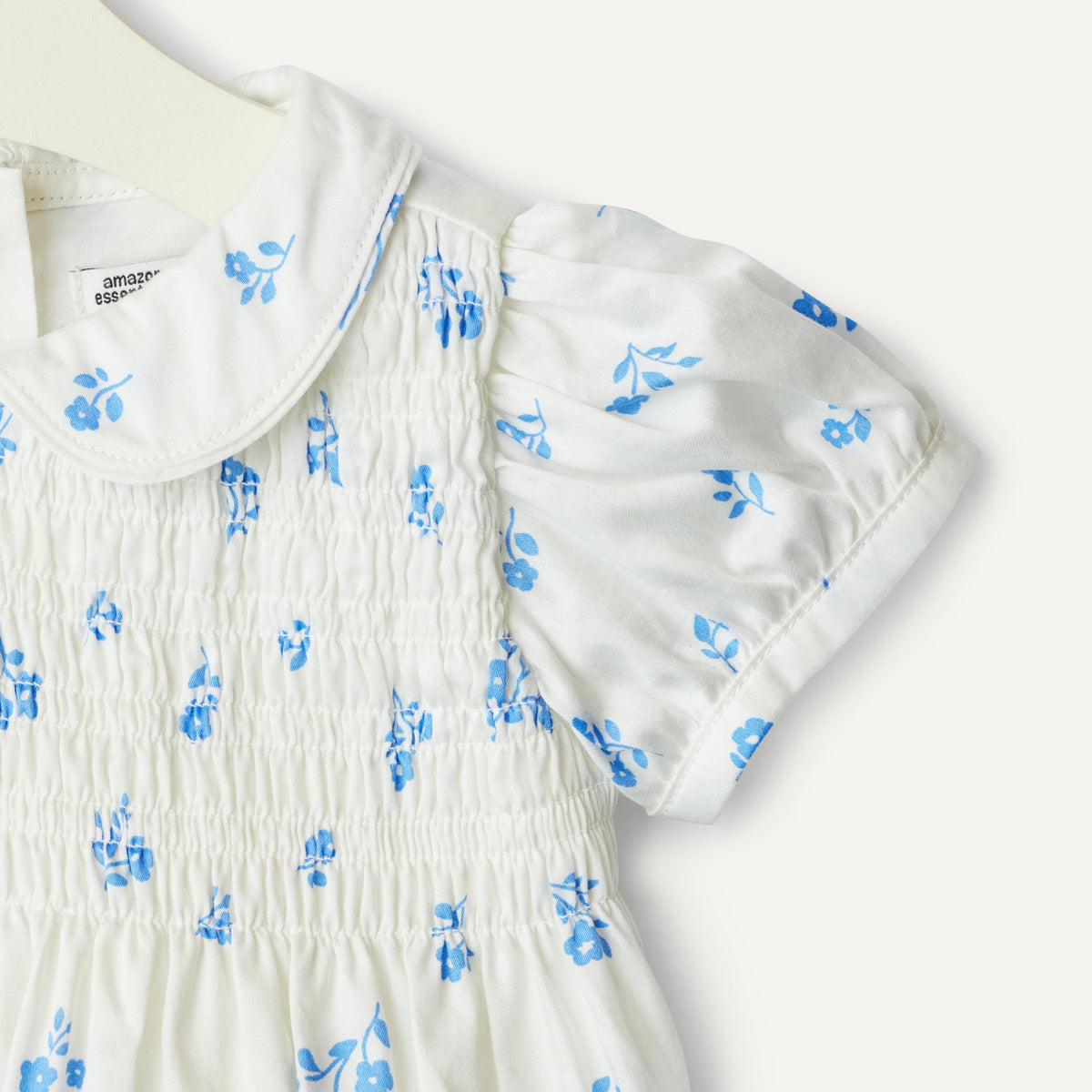 Amazon Essentials x Sofia Grainge | Vestido Satén Algodón Niña - Floral Azul