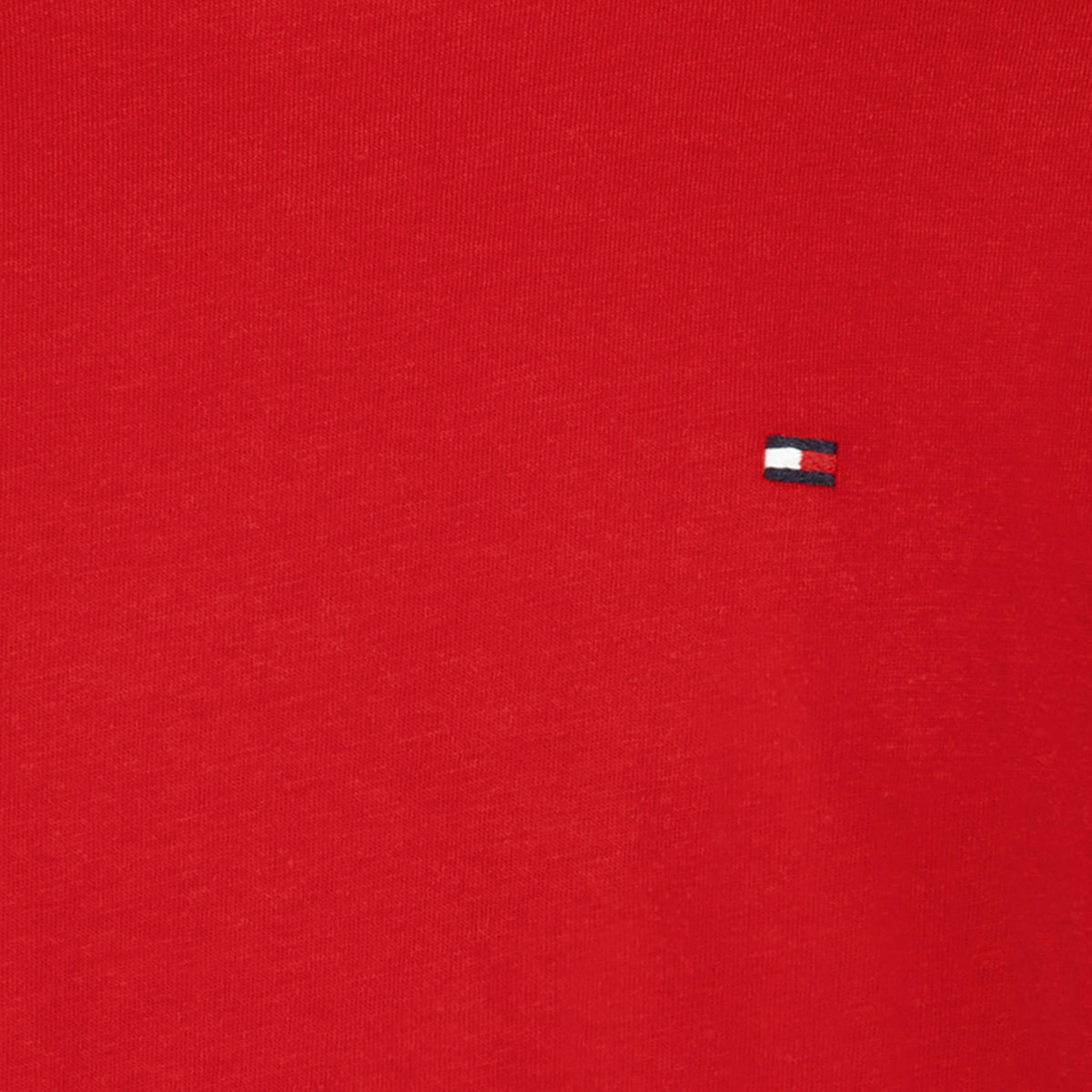 Tommy Hilfiger | Camiseta Niño Manga Larga Firma Script Manga Logo Bandera Bordado 100% Algodón Rojo (8-16T)