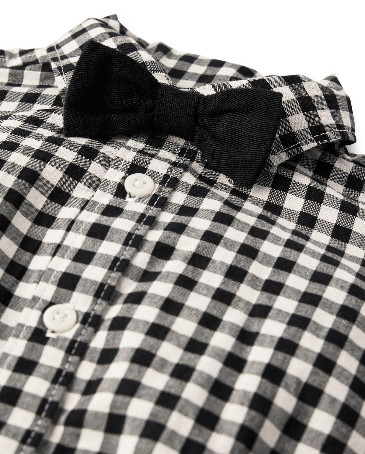 Conjunto Formal 3 Piezas The Children's Place | Bodysuit Gingham Negro Blanco + Corduroy Negro + Pajarita | Bebé Niño (0M - 12M)