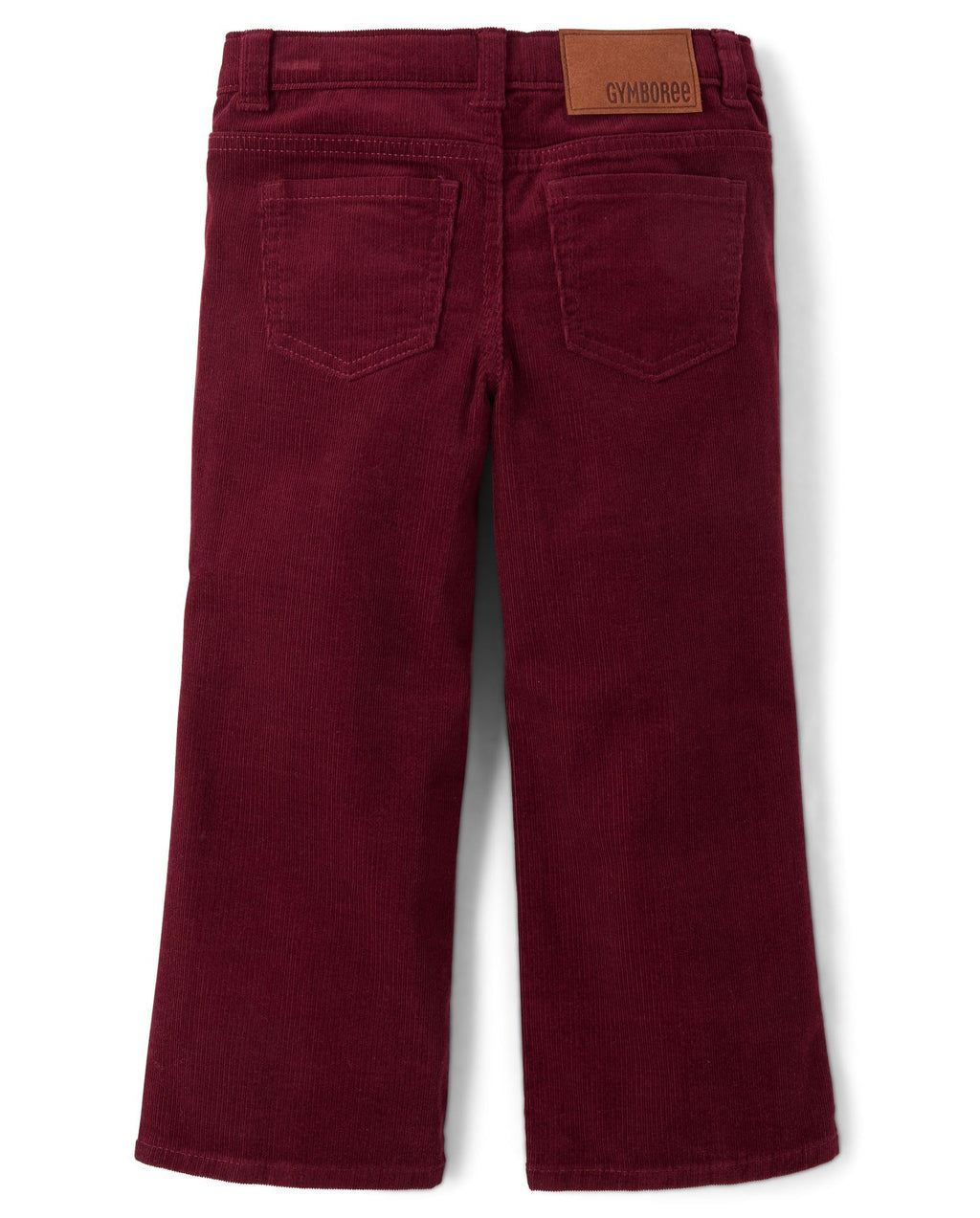 Gymboree Pantalón Ancho de Pana Burdeos con Flores Bordadas (12M - 24M)
