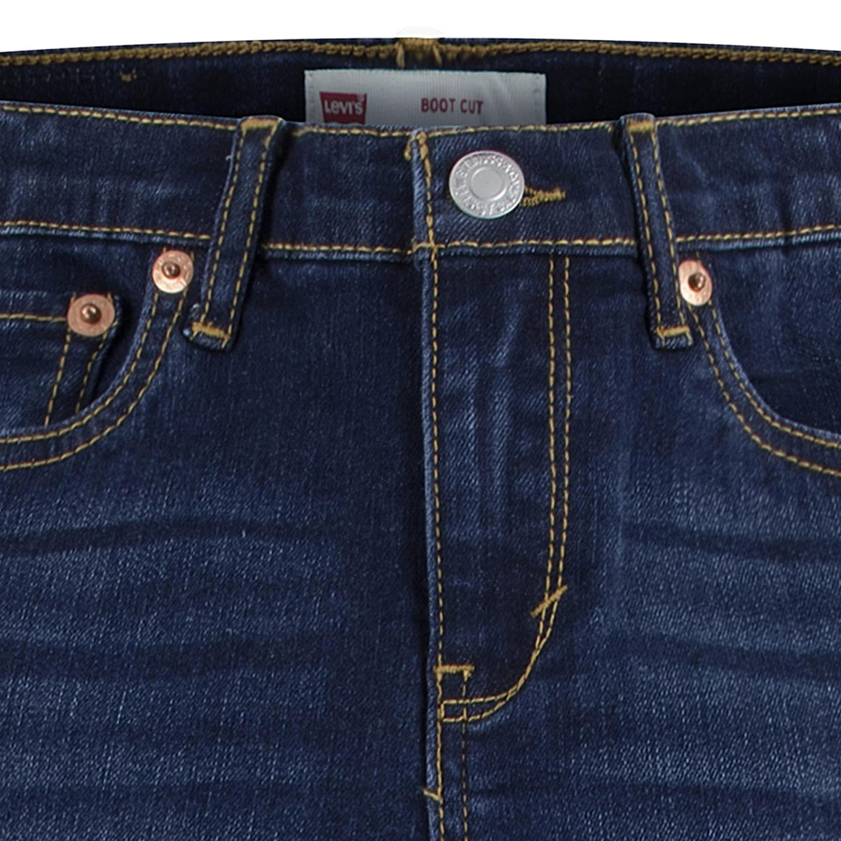 Jean Bootcut Tiro Alto Levi's | Lavado Legacy Índigo + Corte Acampanado + Cintura Ajustable | Niña (4T - 16T)