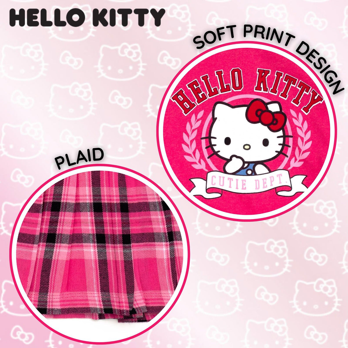 Vestido Hello Kitty de Franela para Niña – Estilo Oversize