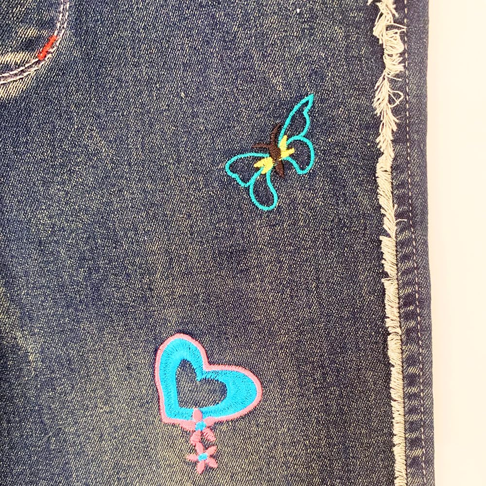 Conjunto 2 Piezas para Niña: Suéter con Osito Corona 3D y Jeans Wide-Leg Bordados  (Solo 5-6T)