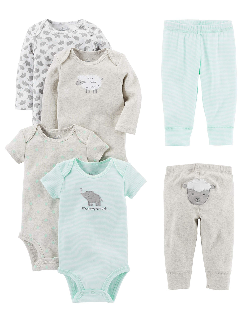 Simple Joys by Carter's | Set 6 Piezas Bodysuits y Pantalones Bebé