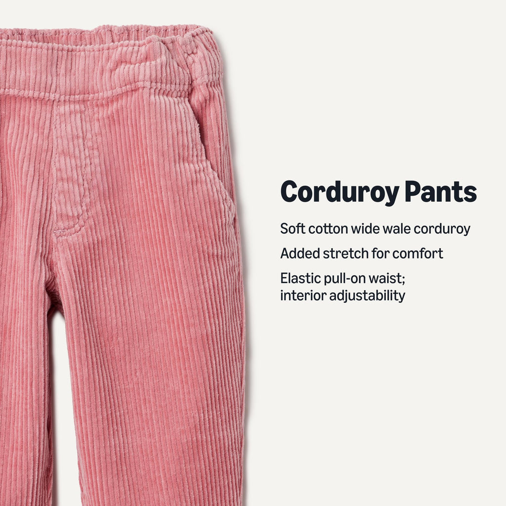 Amazon Essentials x Sofia Grainge Pantalón Pana Niña | Rosa Palo/Blush • Stretch • Cintura Elástica
