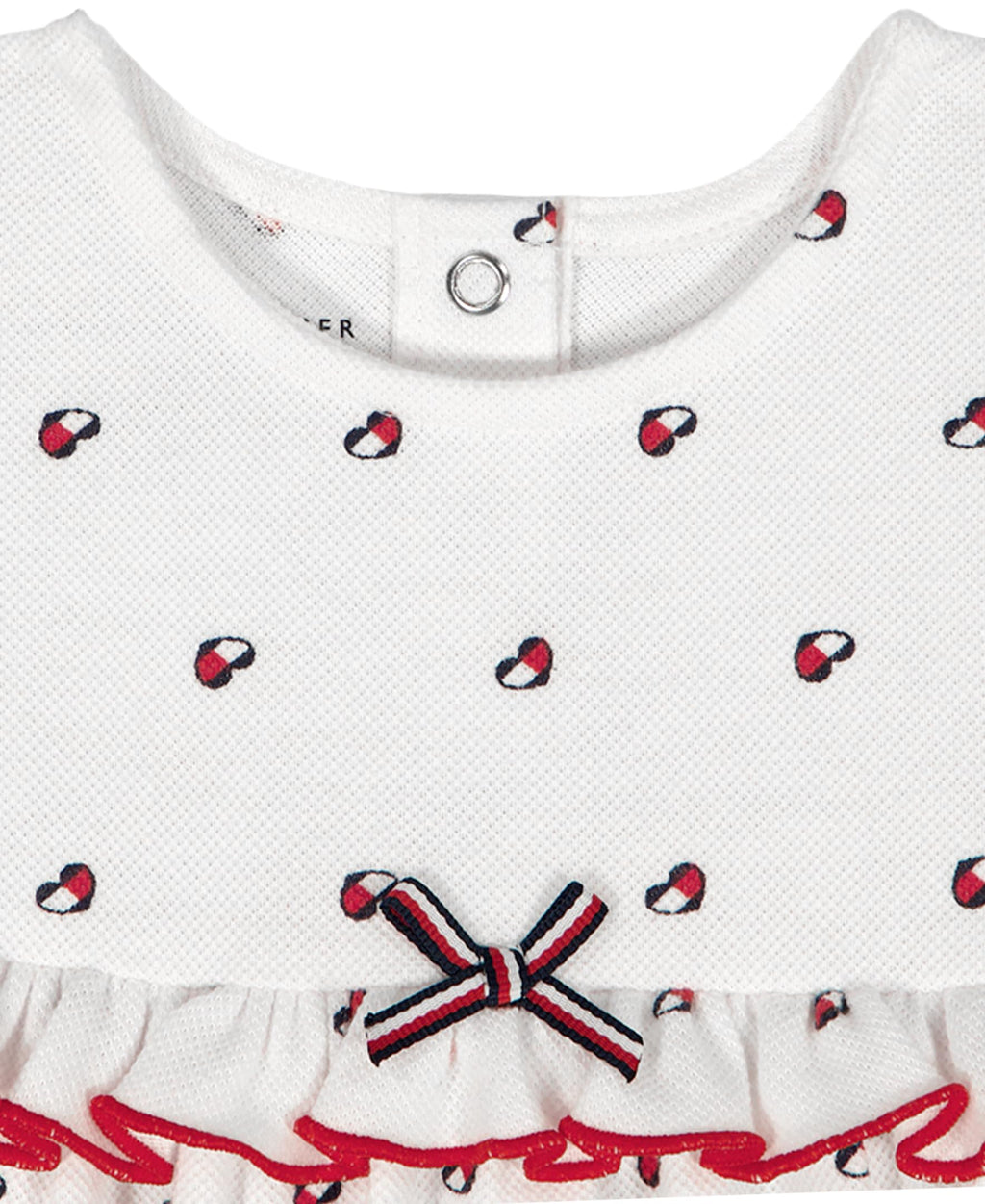 Conjunto 2 Piezas Tommy Hilfiger | Top Peplum Mangas Puff + Bloomer con Volante | Logos Rosa | Niña/Bebé (2M - 24M) (Copia)